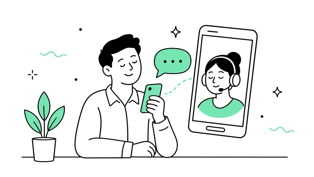 Freundliche Telefonistin nimmt Anrufe professionell im Namen des Unternehmens entgegen.