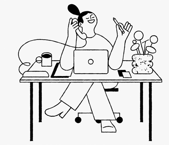 Illustration man ruft an